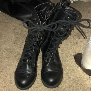 Black combat boots